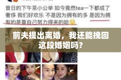 前夫提出离婚，我还能挽回这段婚姻吗？