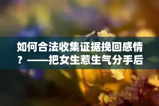 如何合法收集证据挽回感情？——把女生惹生气分手后的应对策略