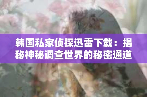 韩国私家侦探迅雷下载：揭秘神秘调查世界的秘密通道