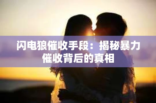 闪电狼催收手段：揭秘暴力催收背后的真相
