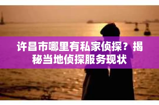 许昌市哪里有私家侦探？揭秘当地侦探服务现状
