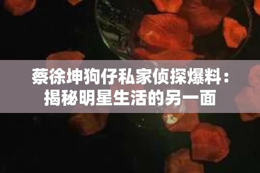 蔡徐坤狗仔私家侦探爆料：揭秘明星生活的另一面