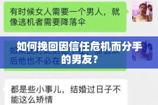 如何挽回因信任危机而分手的男友？